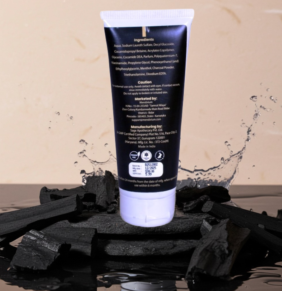 mensbrium charcoal facewash back image 2 for website