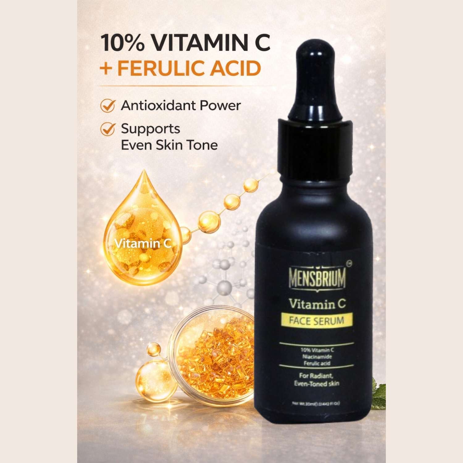 mensbrium vitamin c serum with ferulic acid benefits image