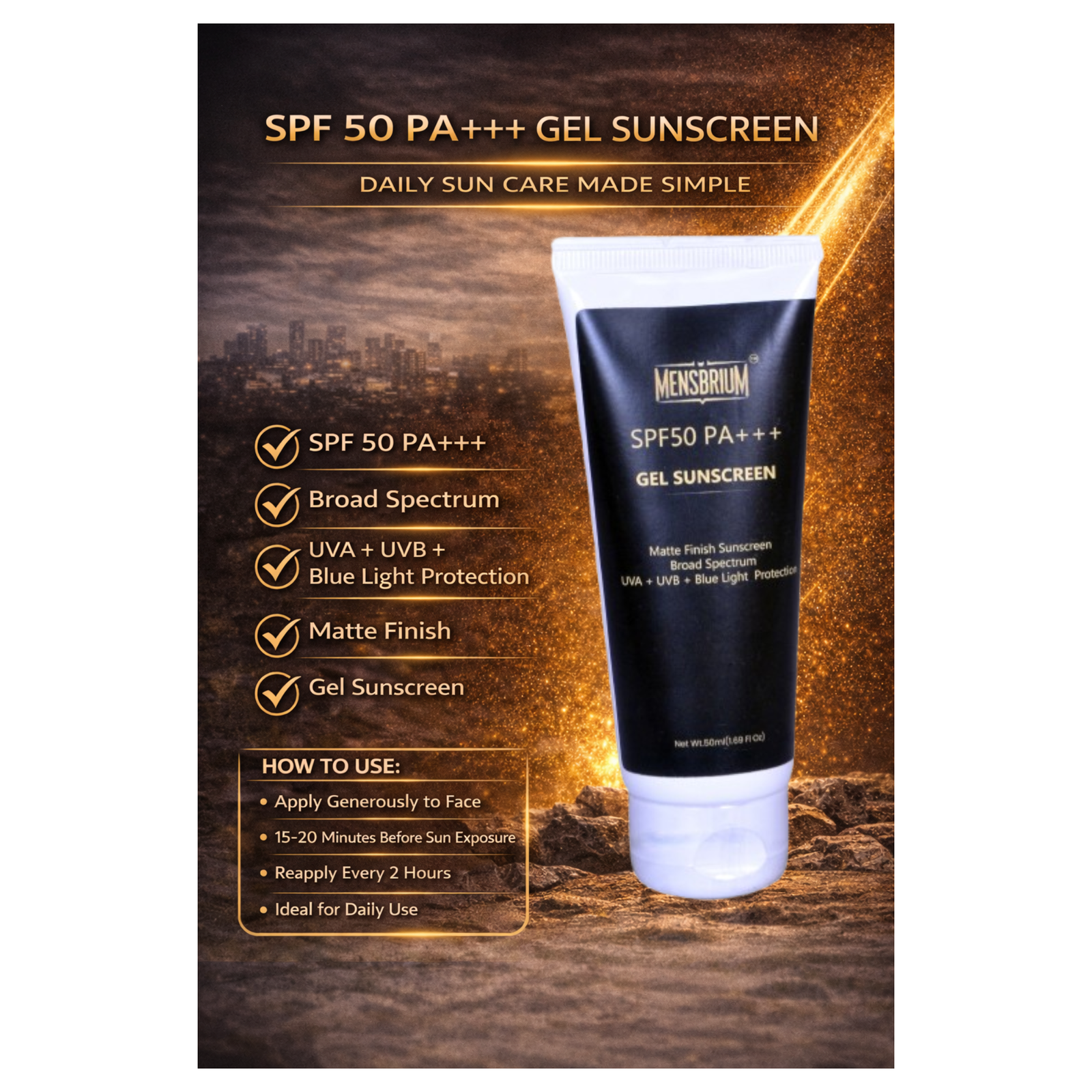 MENSBRIUM Gel Sunscreen Infographic Image (1)