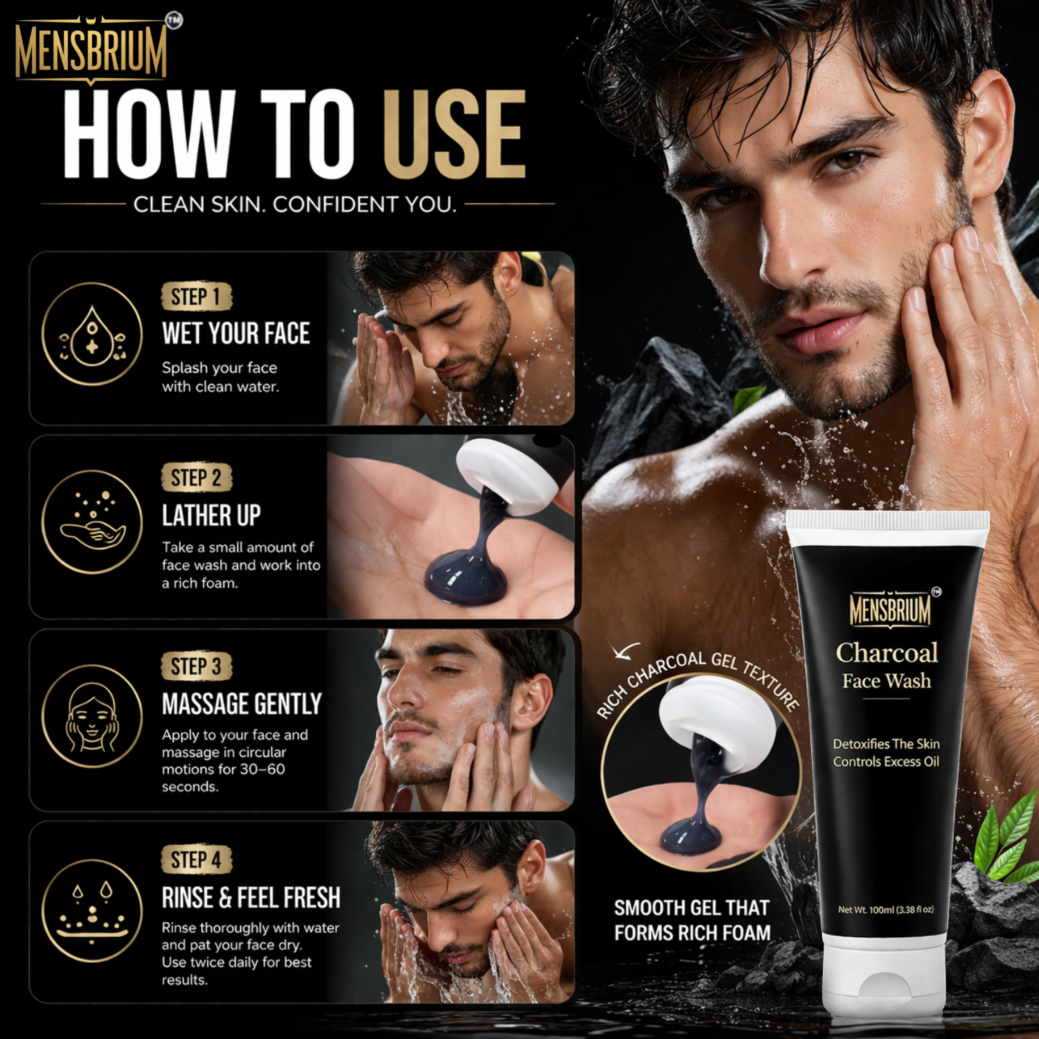 Mensbrium Charcoal Facewash How to use image 6 (1)