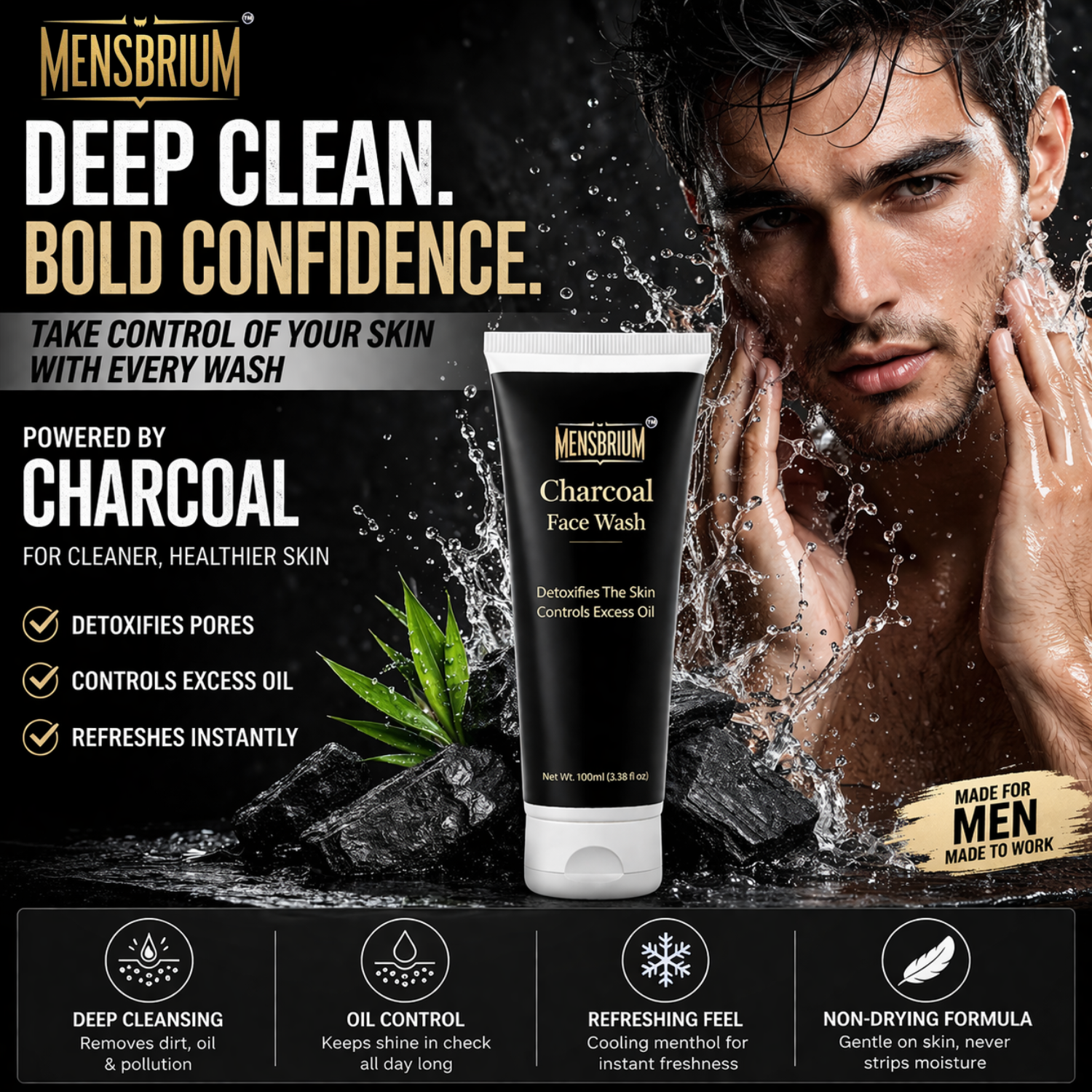Mensbrium Charcoal Facewash marketplace listing image 2
